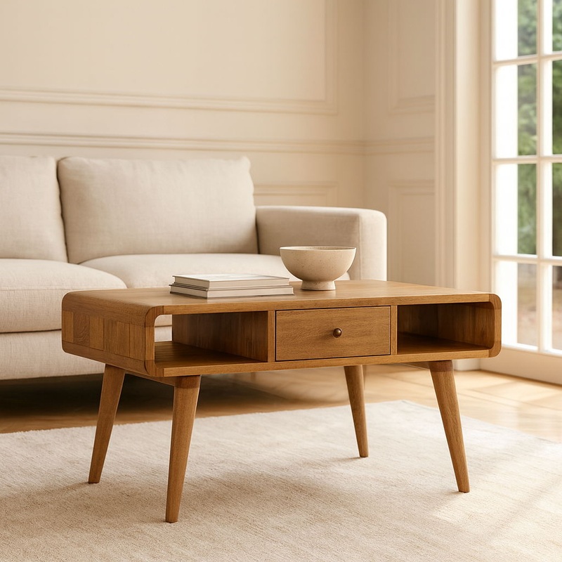 Curved Coffee Table – Oak