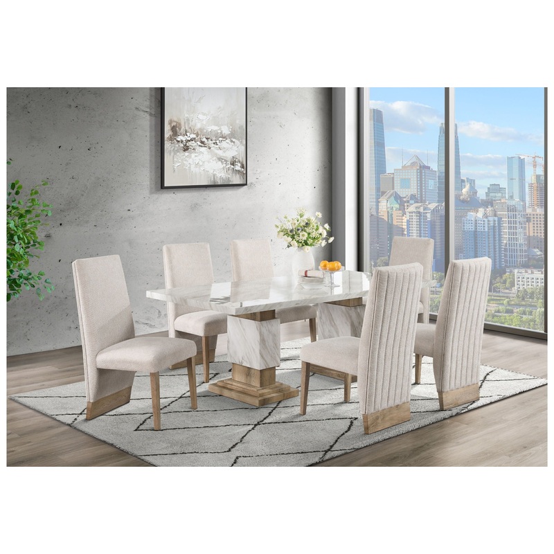 D12 – 5 Piece Dining Room Set (Dining Table And 4 Dining Chairs) – Natural