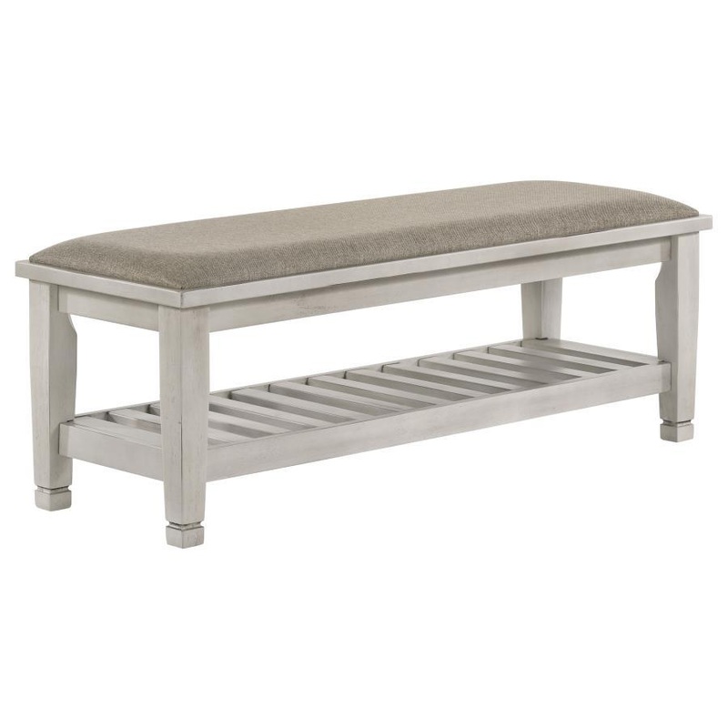 Franco – Fabric Upholstered Bench With Shelf