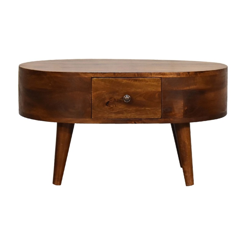 Mini Rounded Coffee Table – Chestnut