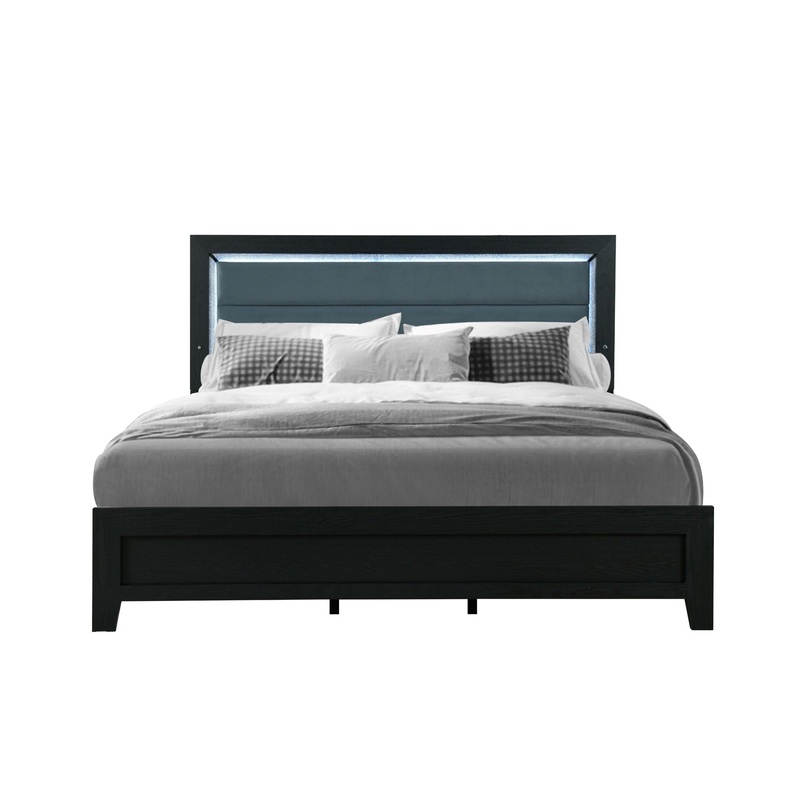 Reid – King Bed With LED – Black