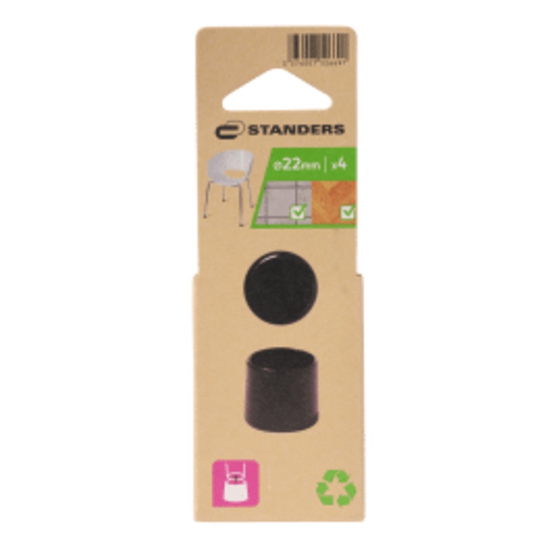 TIPS 22MM BLACK PLASTIC 4PCS