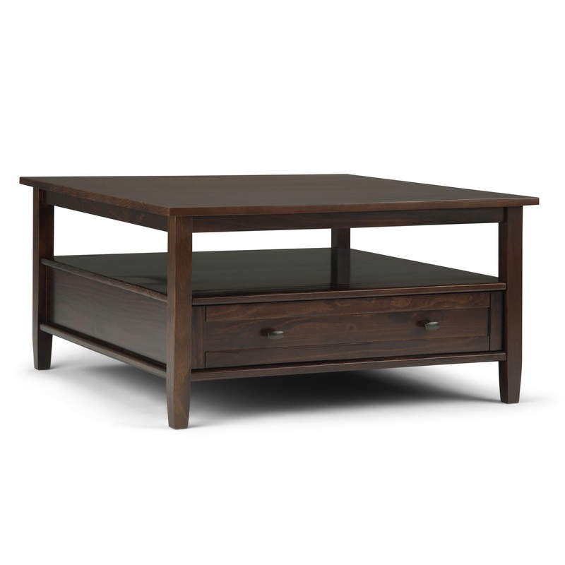 Warm Shaker – Square Coffee Table – Tobacco Brown