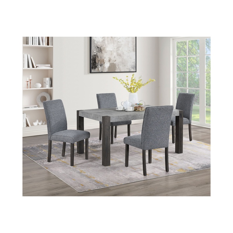 5 Piece Dining Room Set (Dining Table And 4 Dining Chairs) – Gray