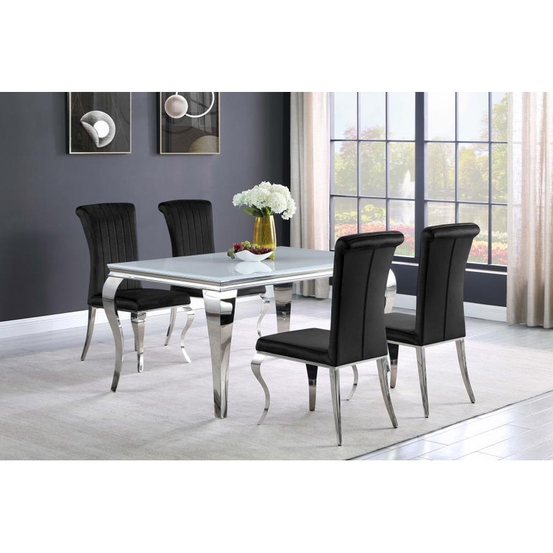 Carone – Rectangular Glass Dining Set