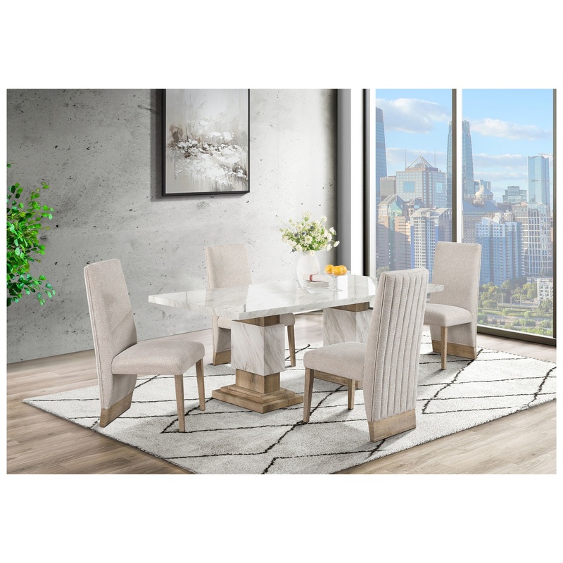 D12 – 7 Piece Dining Room Set (Dining Table And 6 Dining Chairs) – Natural