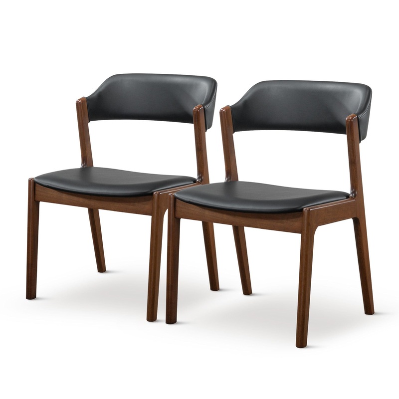 Enzo – Dining Chair (Set of 2) – Black / Brown