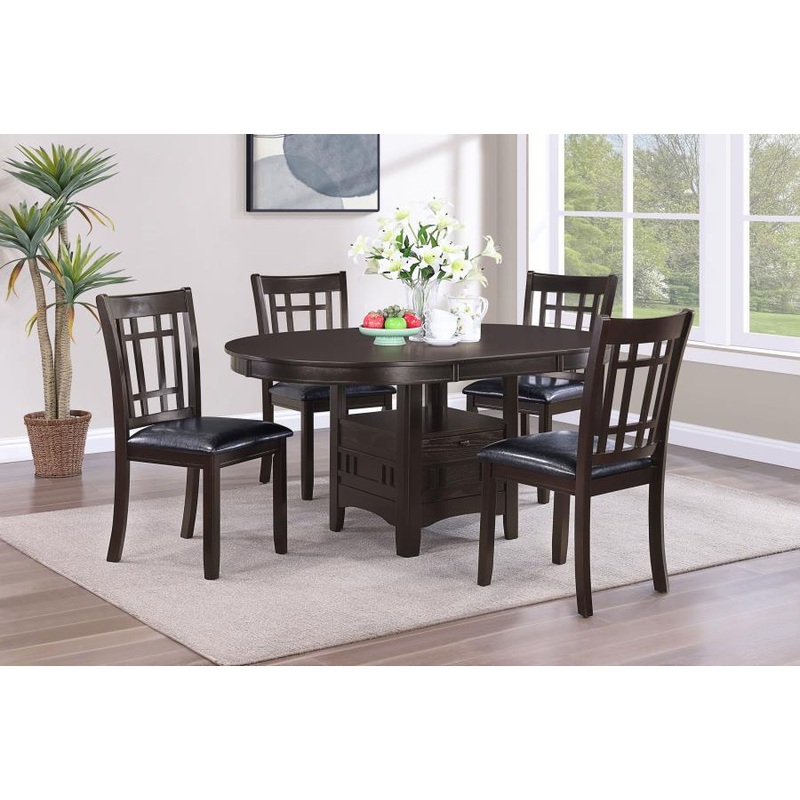 Lavon – 5-Piece Oval Extension Leaf Dining Set