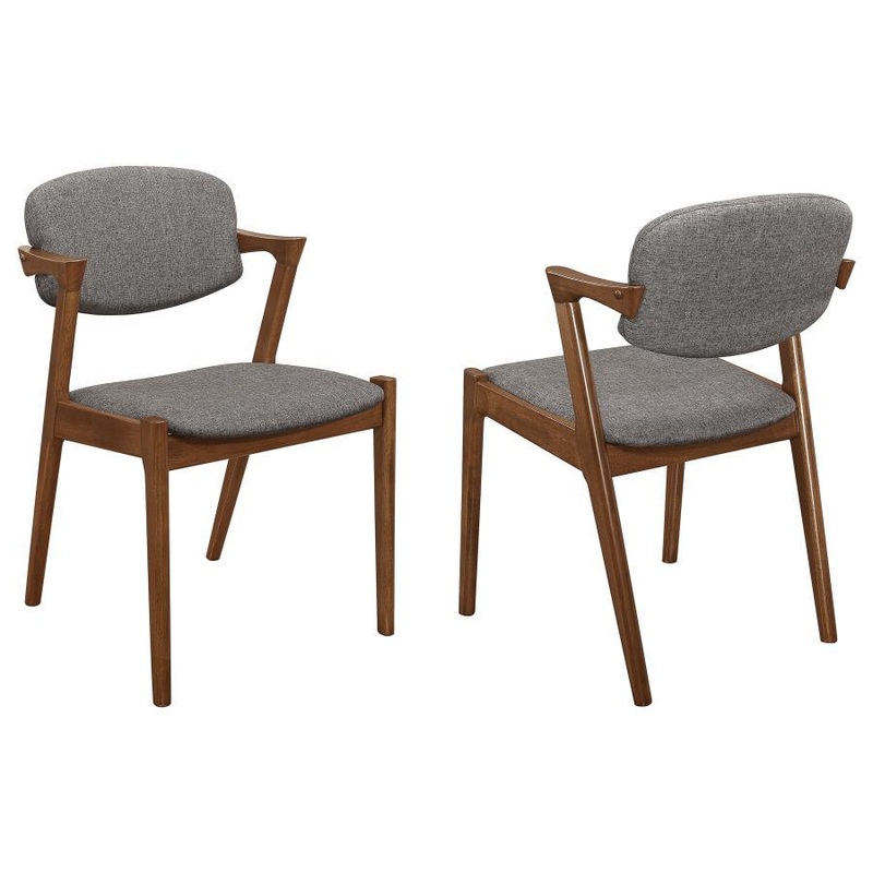 Malone – Padded Wood Dining Arm Chair (Set of 2) – Dark Walnut
