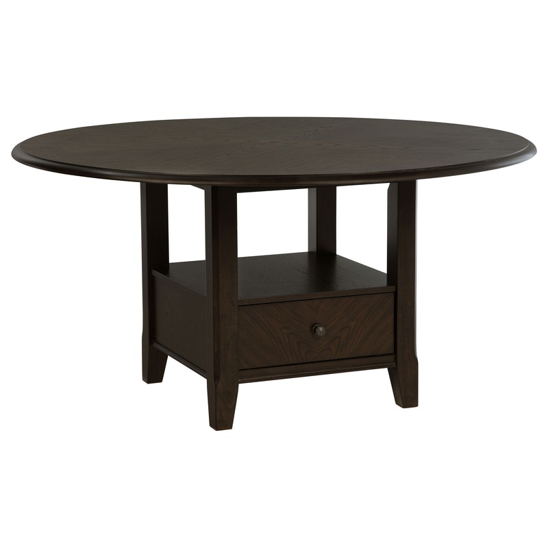 Twyla – Round Dining Table|Dark Brown|No Extension