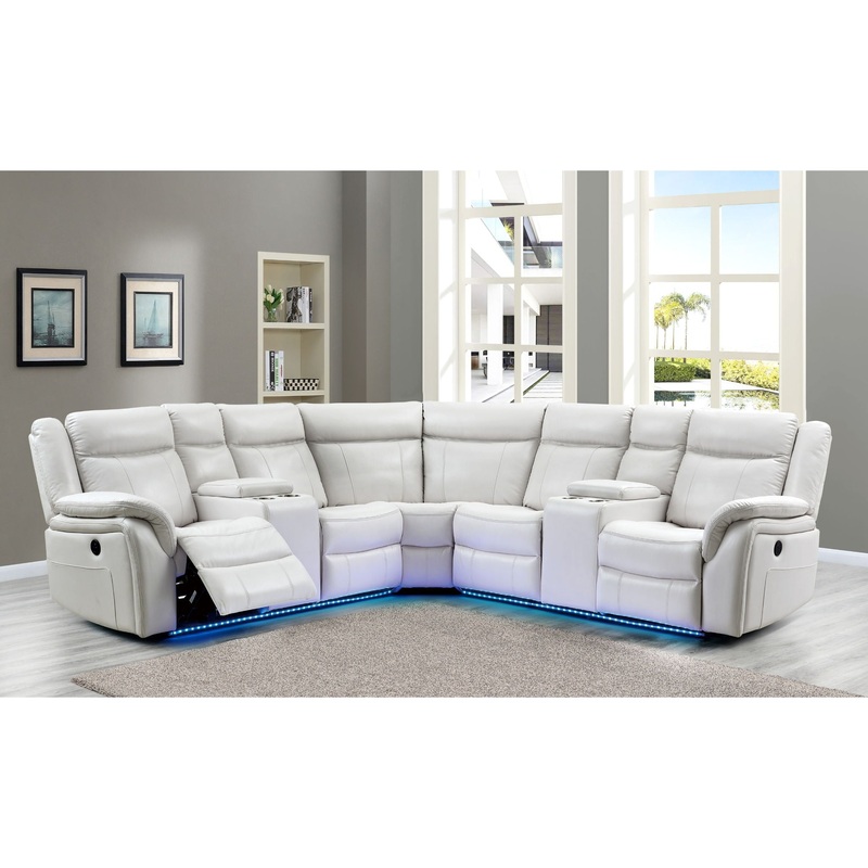 UM02 – Sectional With LED – White