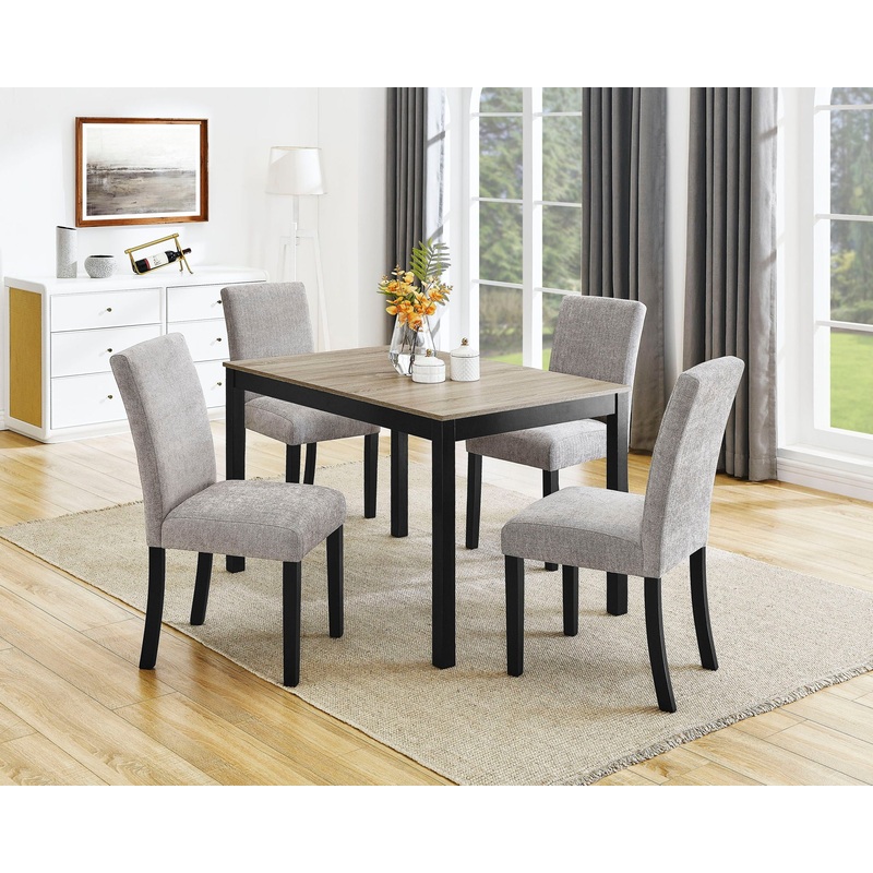 Forana – 5 Piece Dining Room Set – Light Brown / Black