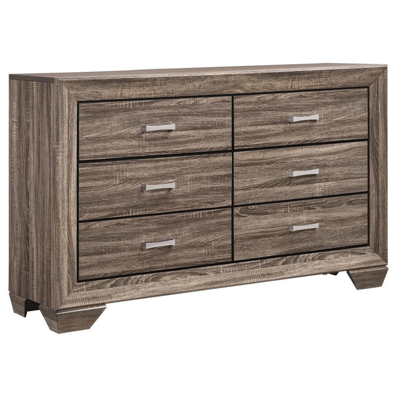 Kauffman – 6-Drawer Dresser|Light Brown|Dark Brown