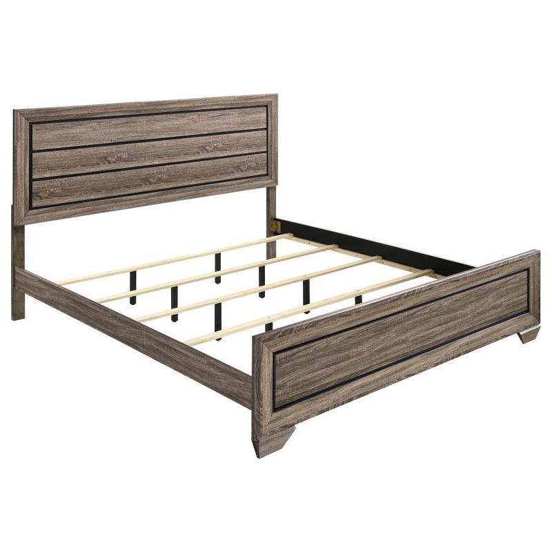 Kauffman – Wood Panel Bed|Dark Brown|King|California King|Queen