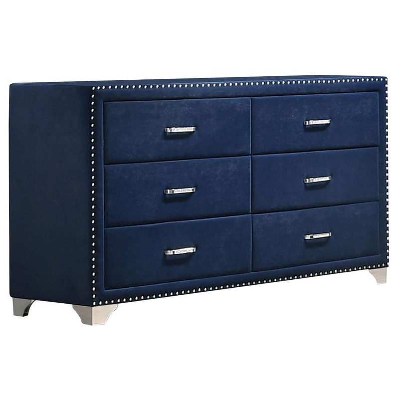 Melody – 6-Drawer Upholstered Dresser