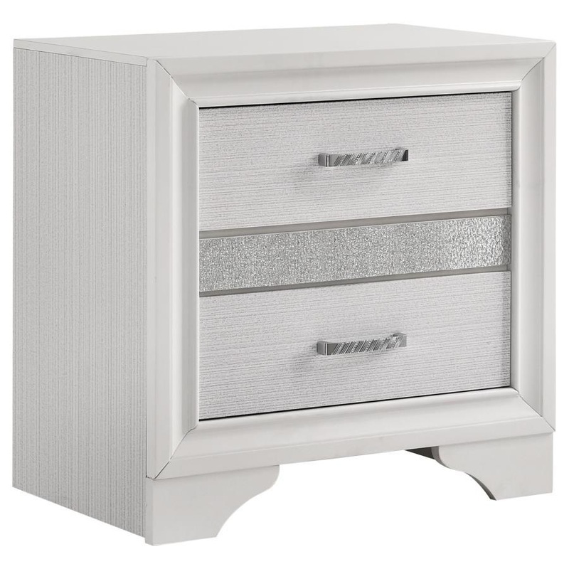 Miranda – 2-Drawer Nightstand|White|Black