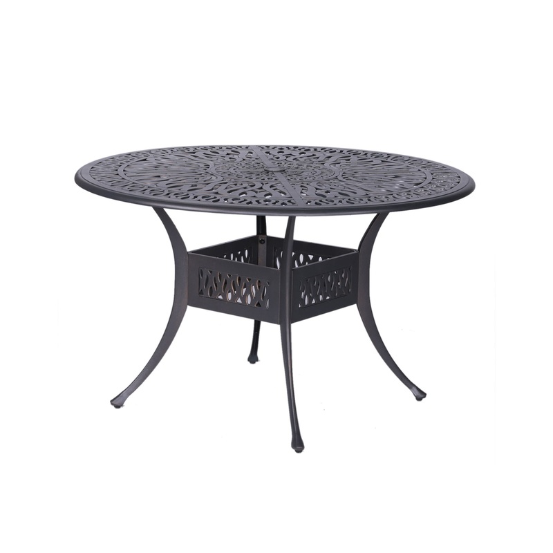 Outdoor Patio Aluminum 48 Round Dining Table – Dessert Night