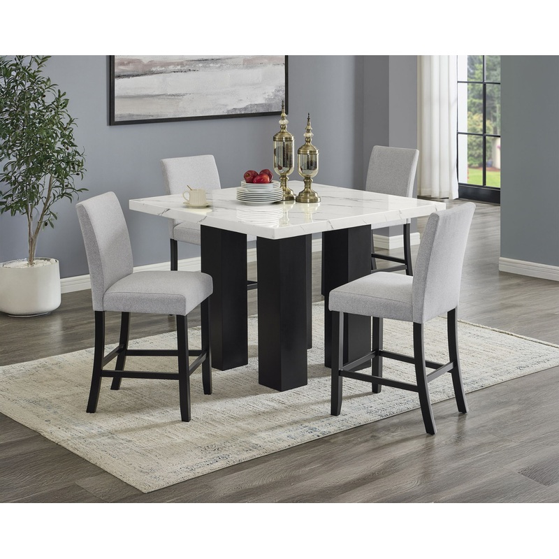 Parkside – 5 Piece Counter Dining Room Set – White