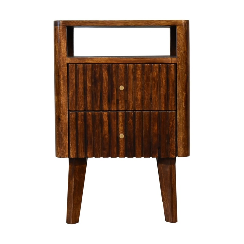 Reeve – Nightstand, 2 Drawers – Chestnut
