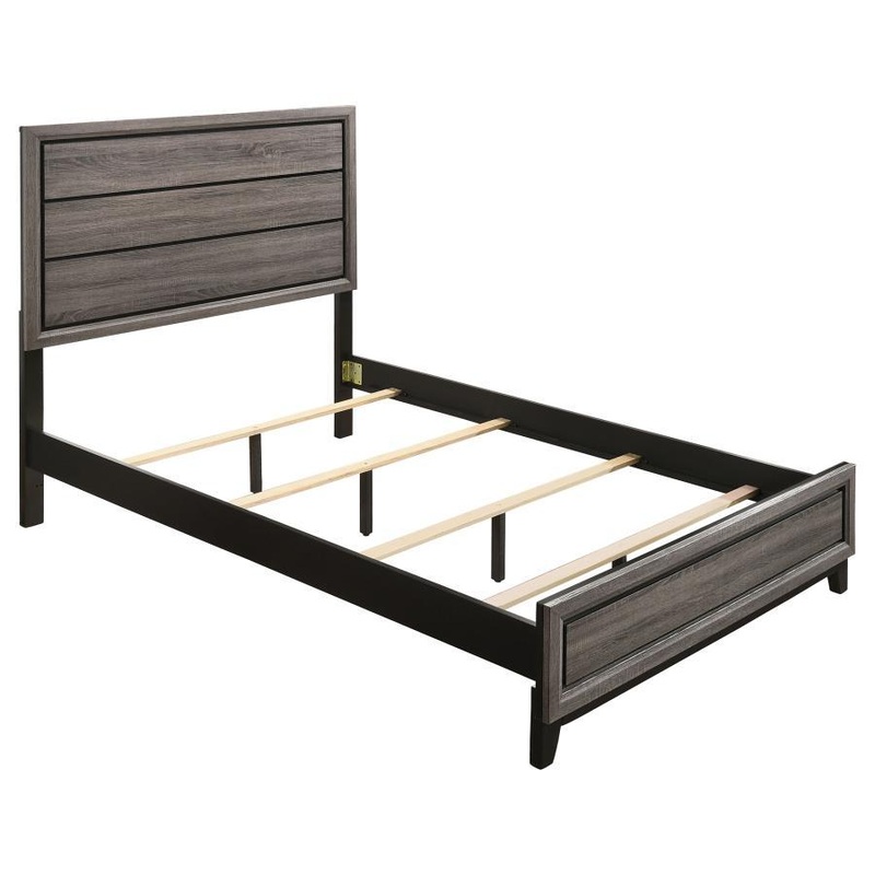 Watson – Wood Panel Bed|Dark Gray|Full|Twin