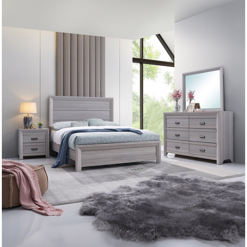 Adelaide – Bedroom Set|Gray|4 Pc. Bed, Dresser, Mirror, Nightstand|5 Pc. Bed, Dresser, Mirror, Chest, Nightstand|Full|King|Queen|Twin