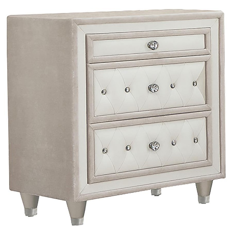 Antonella – Upholstered 3-Drawer Nightstand