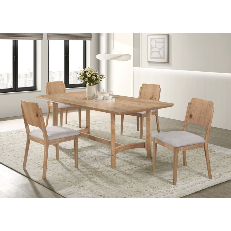 Arden – Dining Room Set|Light Brown|5 Pc. Table, 4 Chairs|6 Pc. Table, 4 Chairs, Bench
