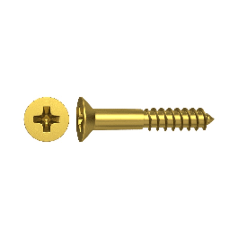 BRASS-PLATED WOOD SCREW PH 3.5X20 MM .2