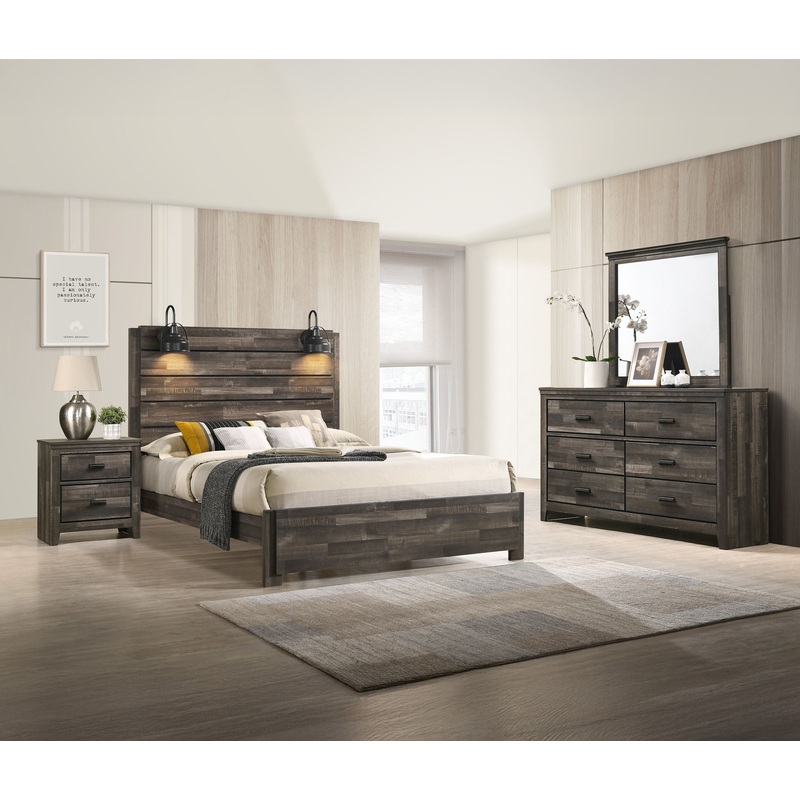 Carter – Bedroom Set – Brown|Dark Brown|White|5 Pc. Bed, Dresser, Mirror, Chest, Nightstand|4 Pc. Bed, Dresser, mirror, Nightstand|Full|King|Queen