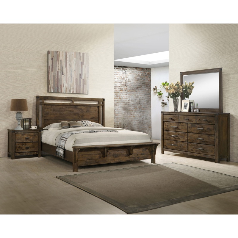 Curtis – Bedroom Set|Dark Brown|4 Pc. Bed, Dresser, Mirror, Nightstand|5 Pc. Bed, Dresser, Mirror, Chest, Nightstand|3 Pc. Bed, Dresser, Mirror|King|Queen