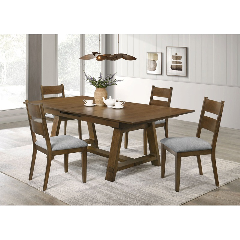 Everly – Dining Room Set|Dark Brown|5 Pc. Table, 4 Chairs|6 Pc. Table, 4 Chairs, Bench