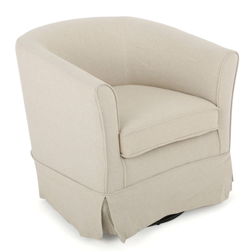Glitter – Upholstered Swivel Chair With Loose Cover And Curved Back