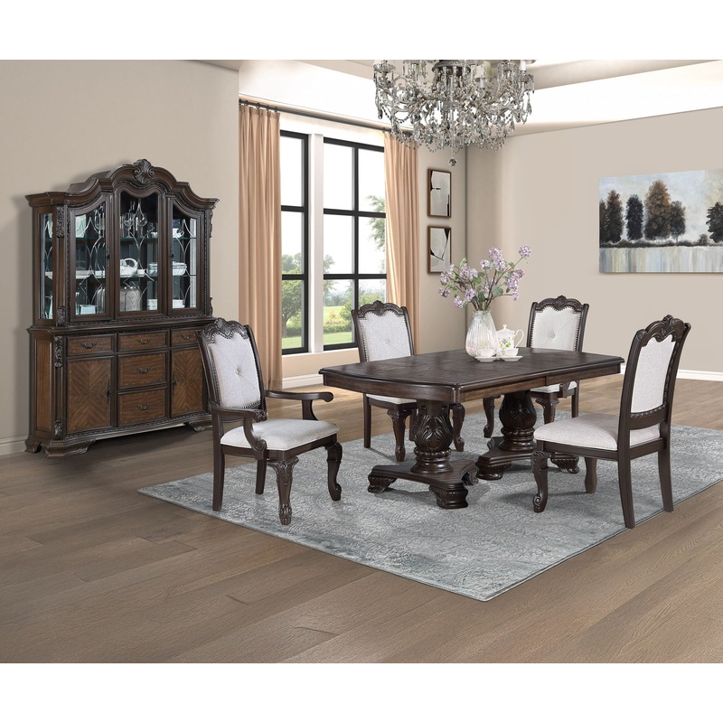 Kiera – Dining Room Set – Cherry Brown