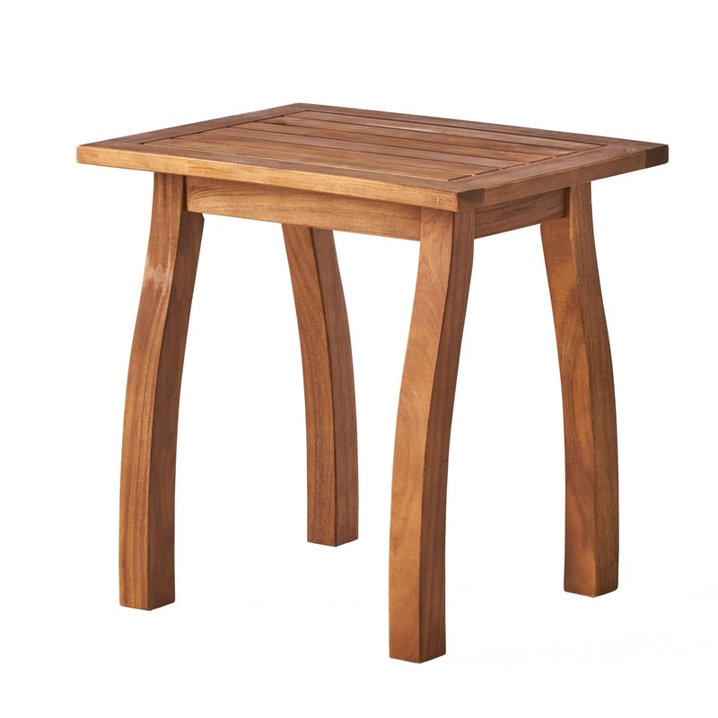 Kinesis – Outdoor Side Table With Slatted Top And Wood Frame