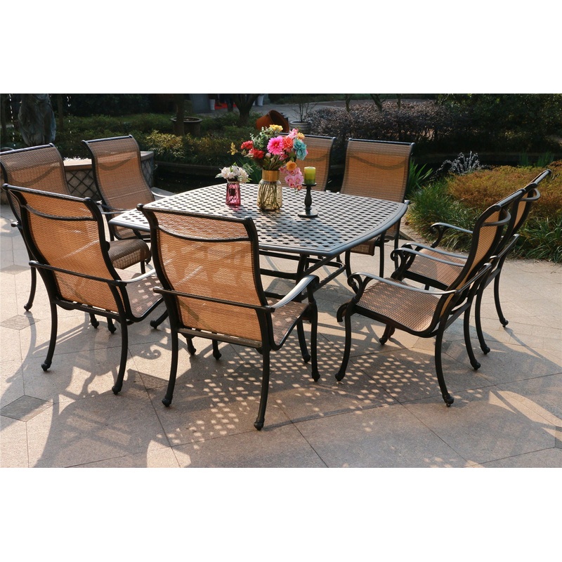 Square 63.98 Long Aluminum Dining Set