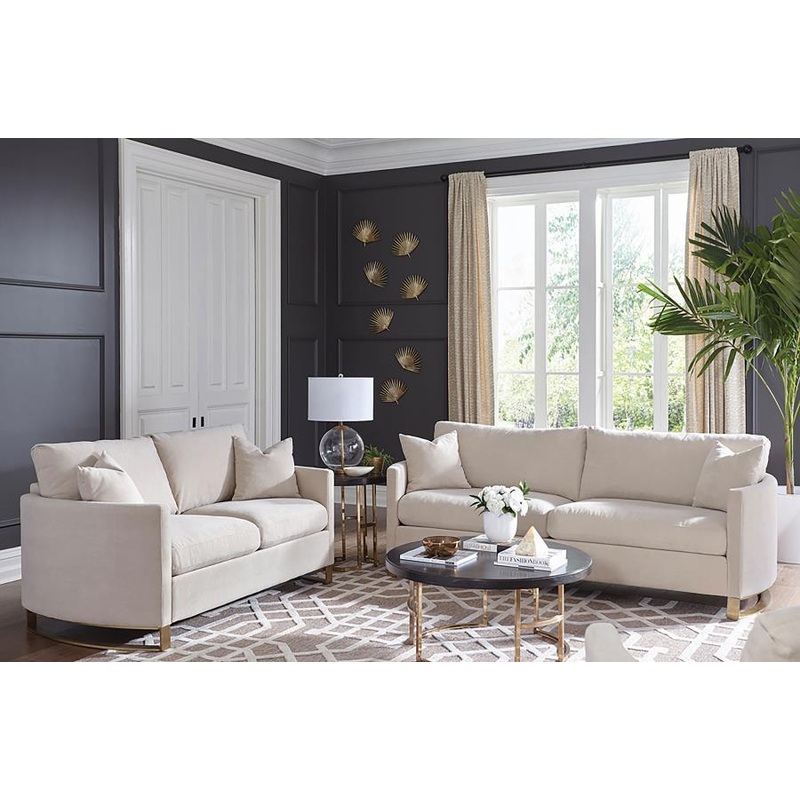 Corliss – Upholstered Arched Arm Sofa Set