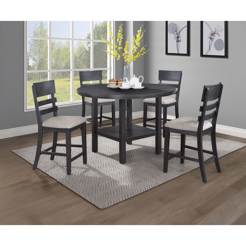 Guthrie – 5 Piece Counter Dining Room Set – Charcoal / Gray