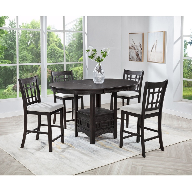 Hartwell – 5 Piece Dining Room Set – Charcoal Black