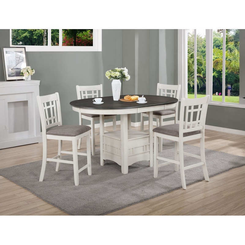 Hartwell – Dining Room Set|White|Black|5 Pc. Table, 4 Chairs