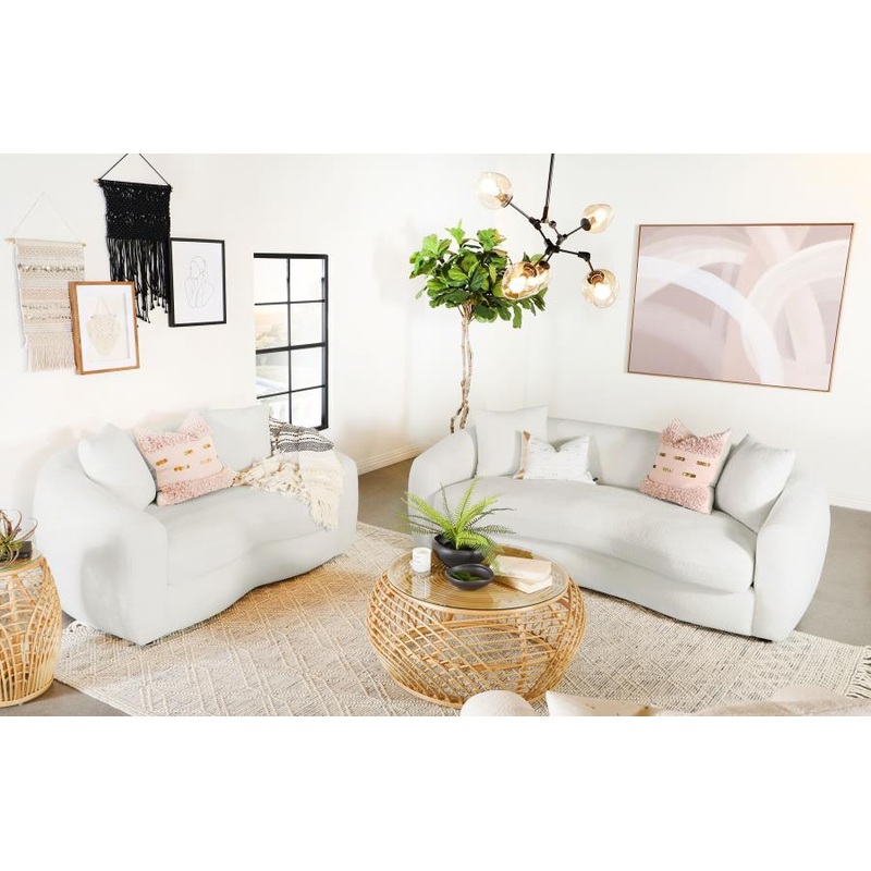 Isabella – Faux Sheepskin Upholstered Sofa Set