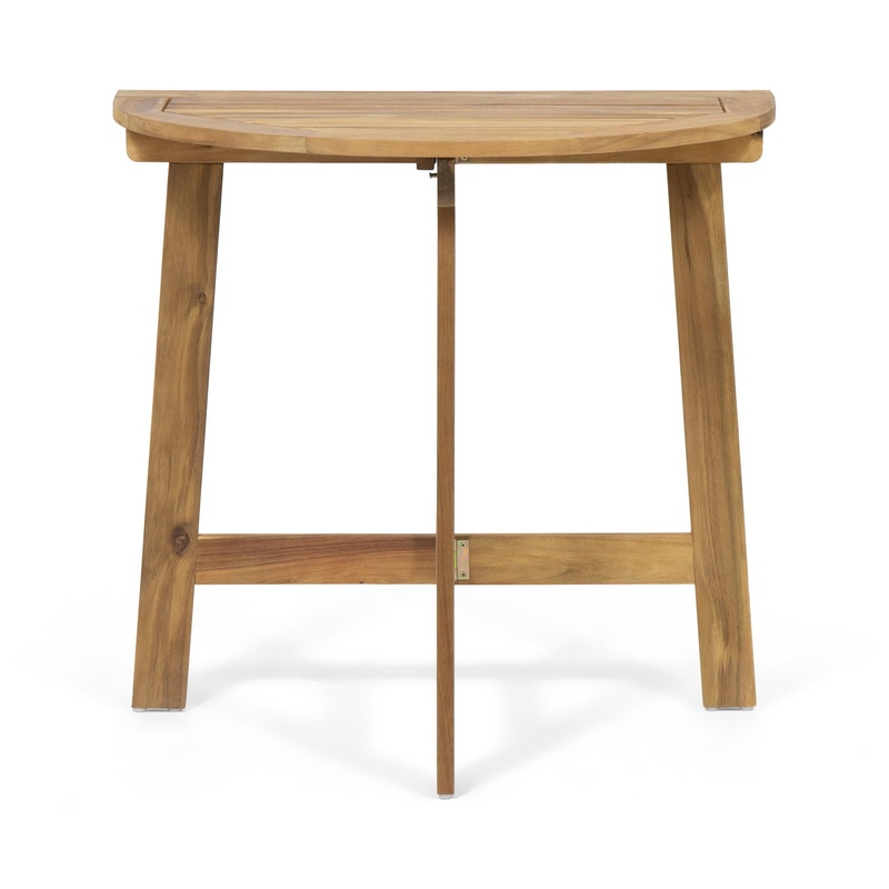 Outdoor Half Round Folding Acacia Wood Bistro Table
