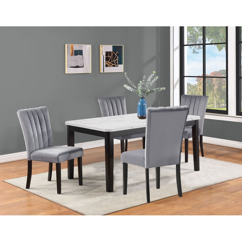 Pascal – Dining Room Set|Gray|5 Pc. Table, 4 Chairs|6 Pc. Table, 4 Chairs, Bench