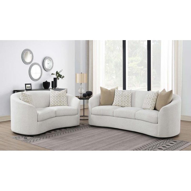 Rainn – Boucle Upholstered Sloped Arm Sofa Set