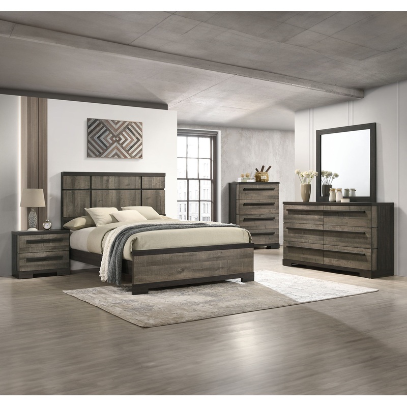 Remington – Bedroom Set|Dark Brown|White|4 Pc. Bed, Dresser, Mirror, Nightstand|5 Pc. Bed, Dresser, Mirror, Chest, Nightstand|King|Queen