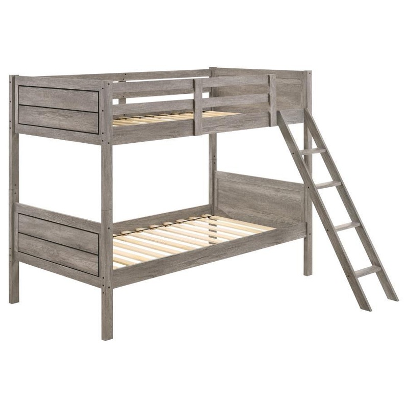 Ryder – Wood Bunk Bed|Dark Gray|Twin over Twin