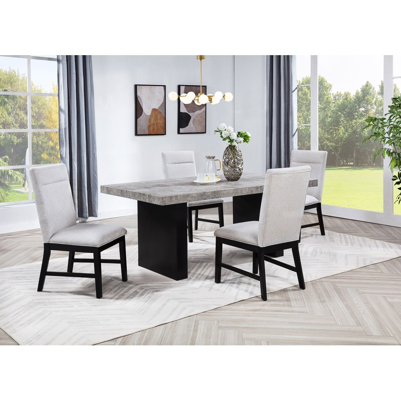Sebastian – Dining Room Set|Black|5 Pc. Table, 4 Chairs|6 Pc. Table, 4 Chairs, Bench