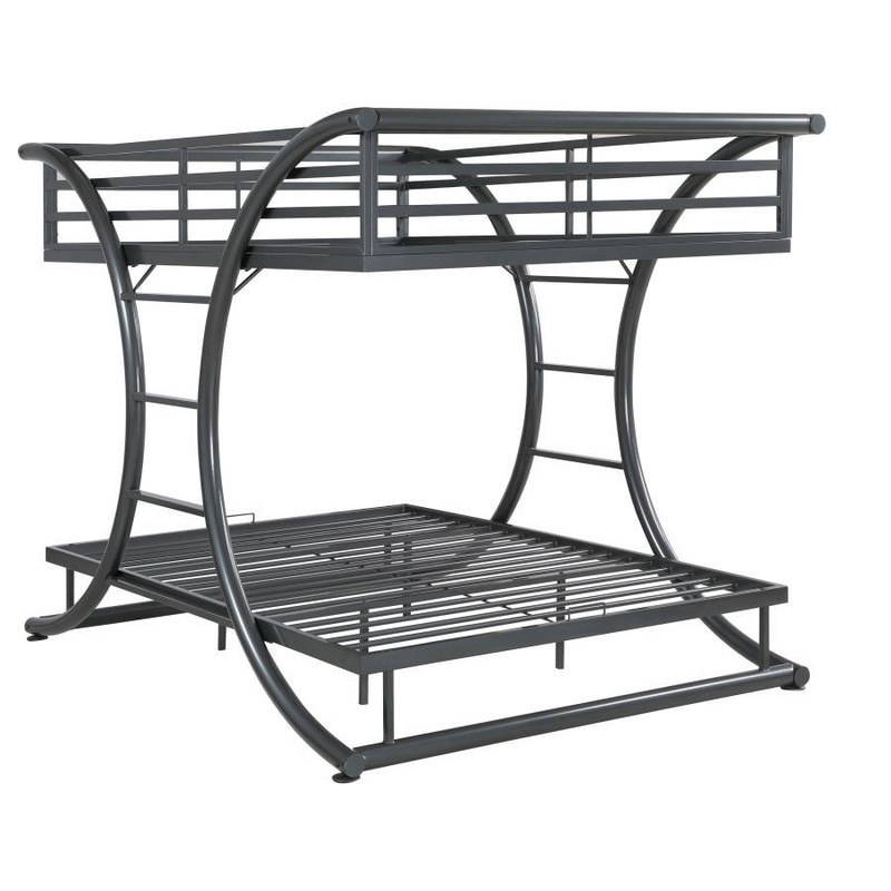 Stephan – Metal Bunk Bed|Dark Gray|Full over Full