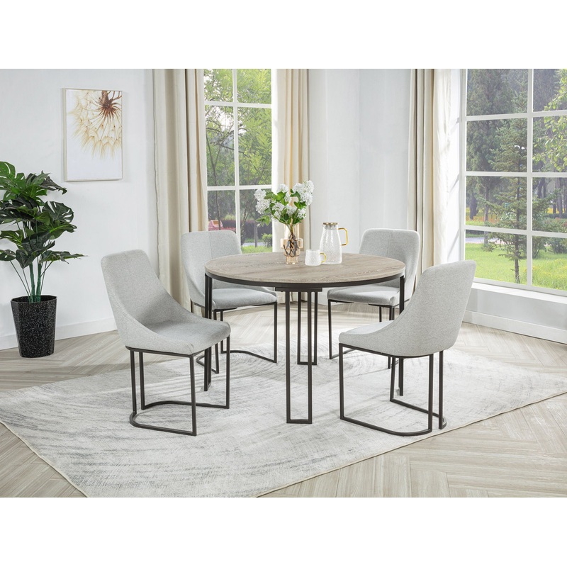 Verano – 5 Piece Dining Room Set – Natural / Black