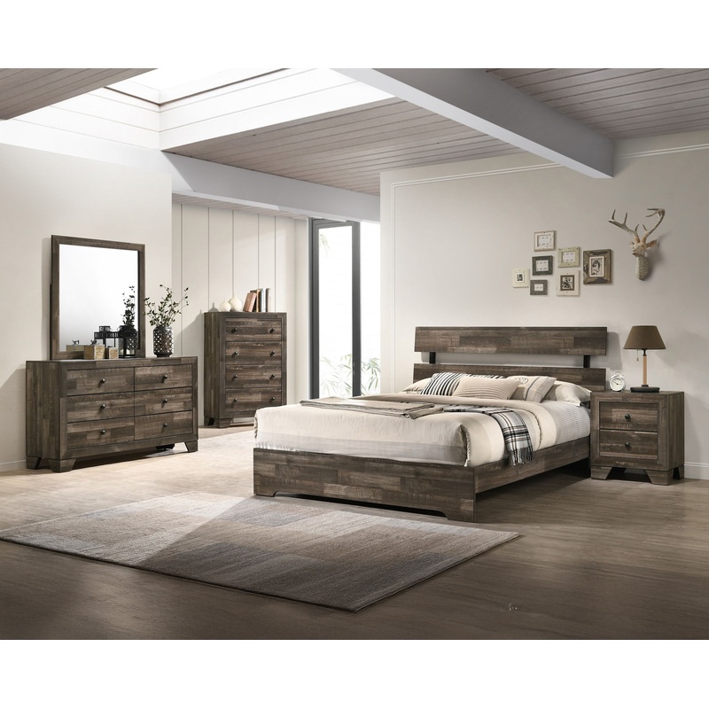 Atticus – Bedroom Set|White|Dark Brown|5 Pc. Bed, Dresser, Mirror, Chest, Nightstand|4 Pc. Bed, Dresser, mirror, Nightstand|Full|Twin|King|Queen