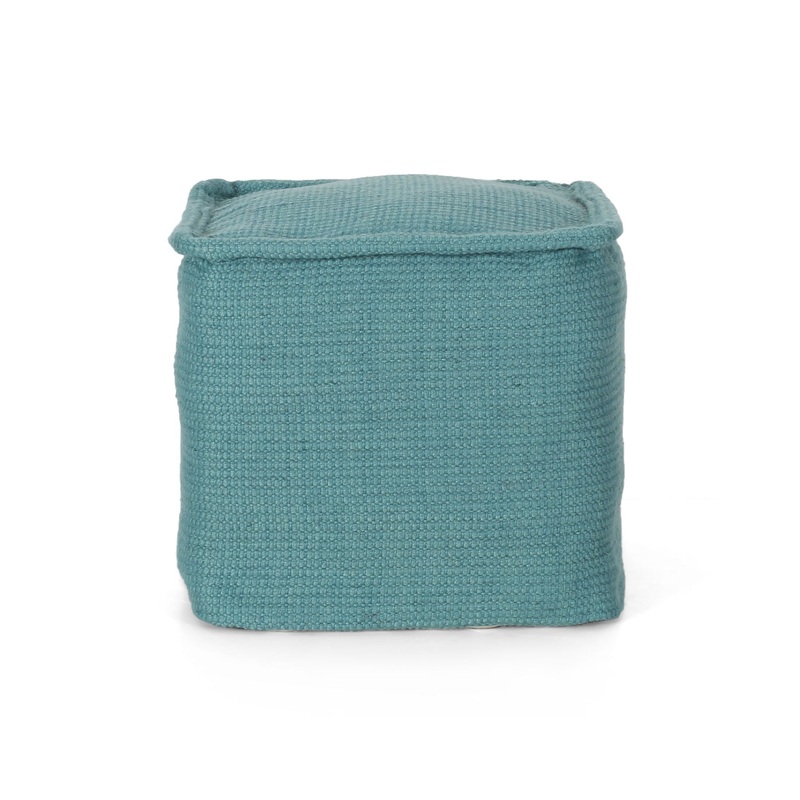 Hansolo – Yarn Square Pouf Ottoman Or Floor Cushion – Teal